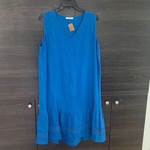 Rosemarine Ultramarine Linen Sleeveless Dress